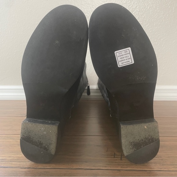 Black Leather Riding Boots with Gold Logo Tory Burch boots tall black boots - Picture 7 of 16